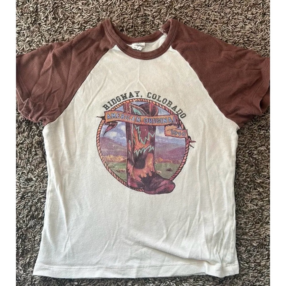 Ridgway Colorado Graphic Tee - Brown and White